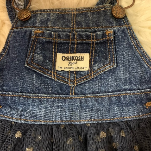 Oshkosh B’gosh Denim Overall Dress Baby Girl 6 mth - Picture 4 of 8